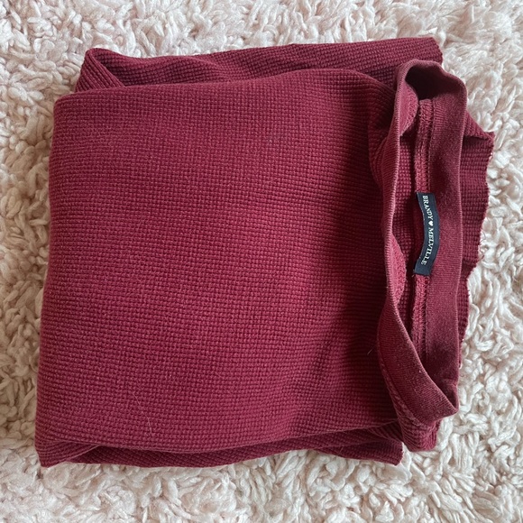 Brandy Melville Waffle Knit Red Longsleeve Top - Picture 2 of 3